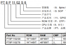 PT8P1102  I/O 型8Bit MCU